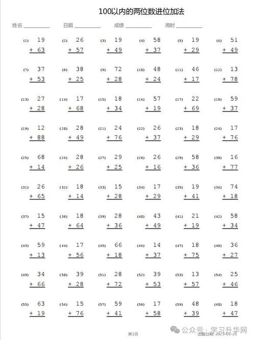 数学口算题100道缩略图
