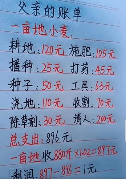 种地一亩地的纯利润缩略图