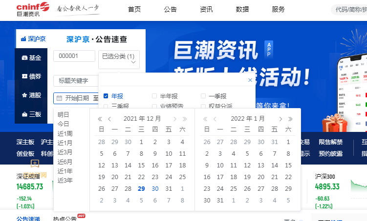 巨潮资讯网查年报缩略图