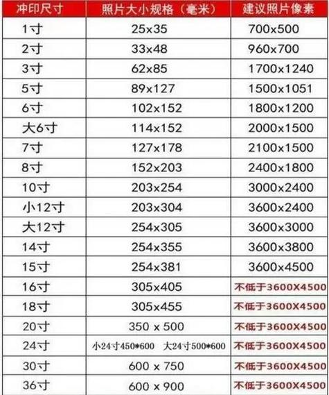 各种证件照的尺寸缩略图