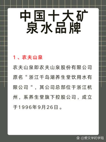 中国十大矿泉水品牌缩略图