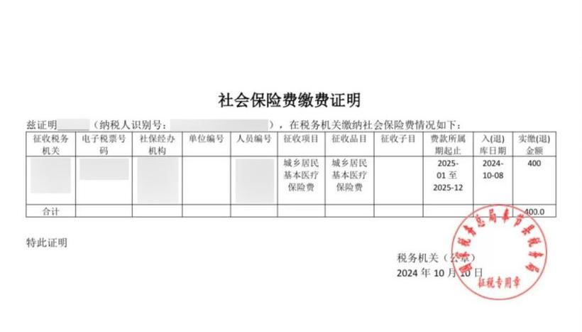 城乡居民医保缴费凭证缩略图