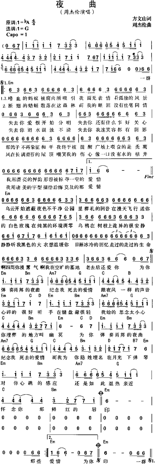 钢琴周杰伦的《夜曲》曲谱游戏截图
