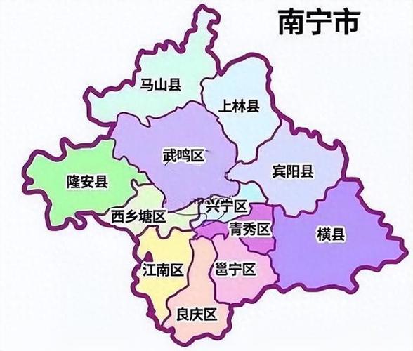 南宁市地图区域划分图缩略图