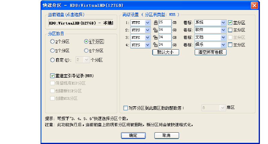快速分区缩略图
