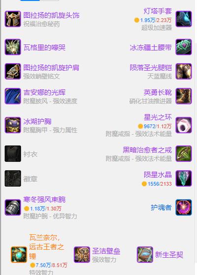 魔兽世界wlk奶骑天赋游戏截图