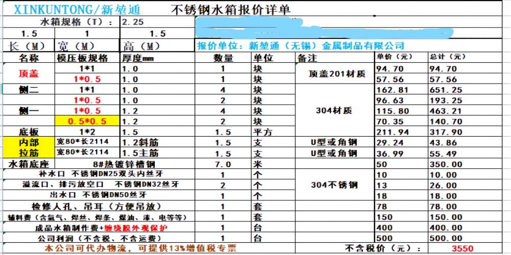 水箱多少钱一个缩略图