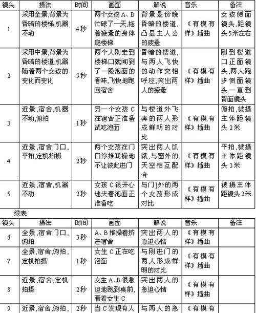文字脚本格式示例缩略图