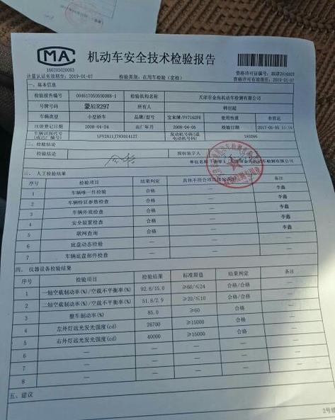 机动车检测报告缩略图