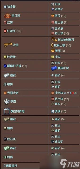泰拉瑞亚熔炉合成配方缩略图