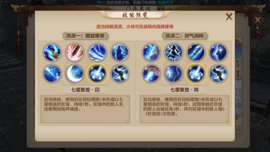 天龙八部武当技能摆放顺序游戏截图