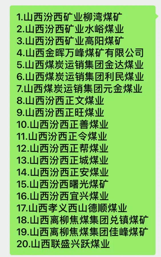 山西十大煤矿缩略图