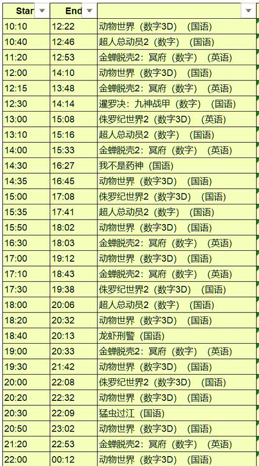 万达影城今日放映表游戏截图