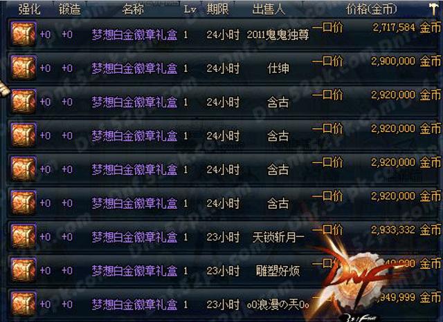 dnf梦想白金徽章缩略图