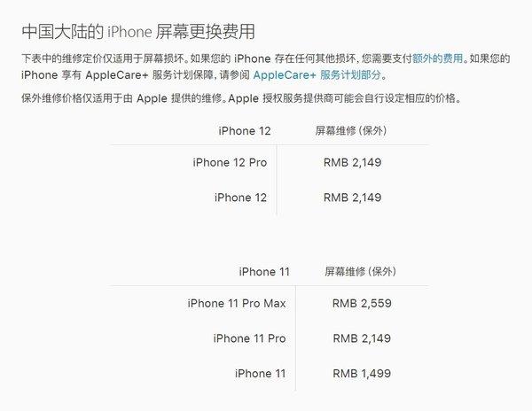 苹果12pro换屏幕多少钱缩略图