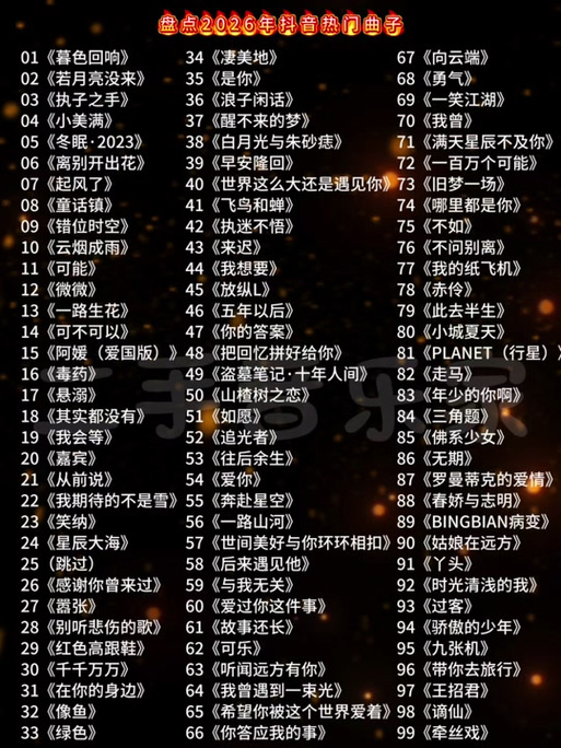 最热歌曲排行榜前十名缩略图