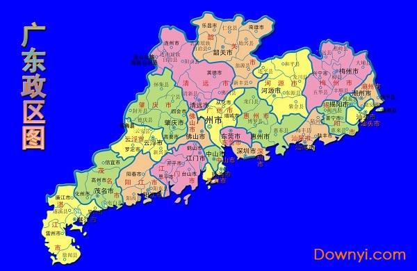 广东地图各市分布图缩略图