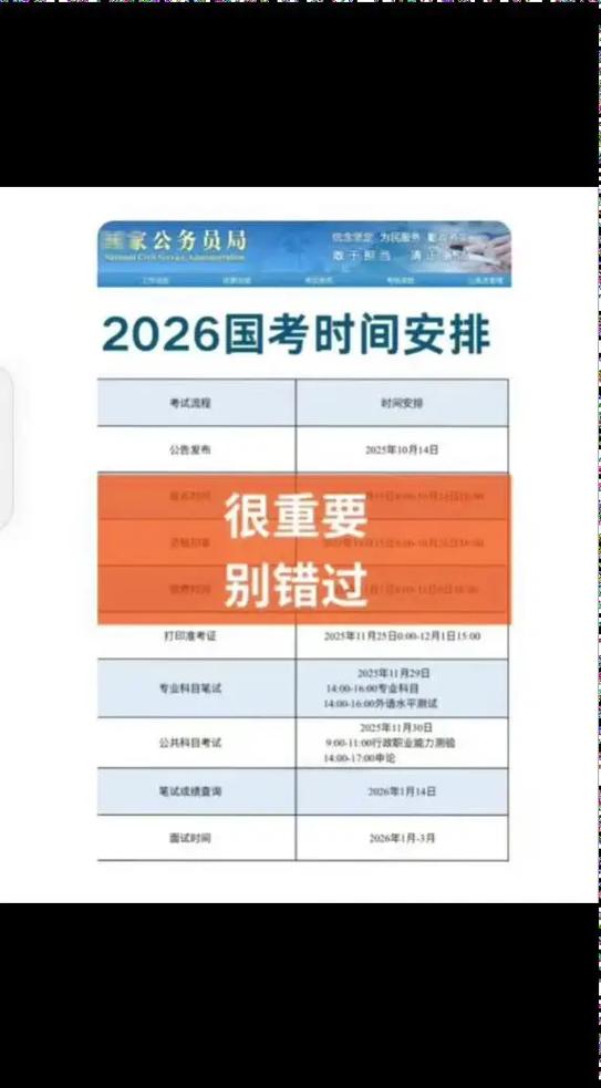 2026年考公报名时间及考试时间缩略图