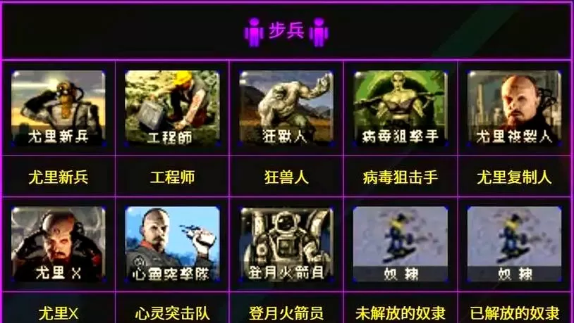 红警2如何选中同一兵种缩略图
