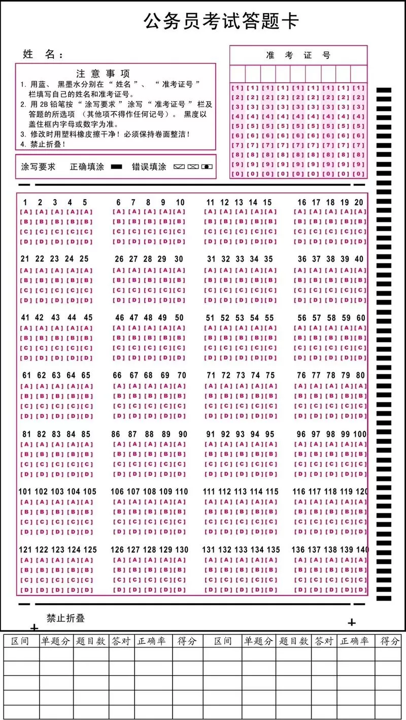 考试答题卡电子版缩略图