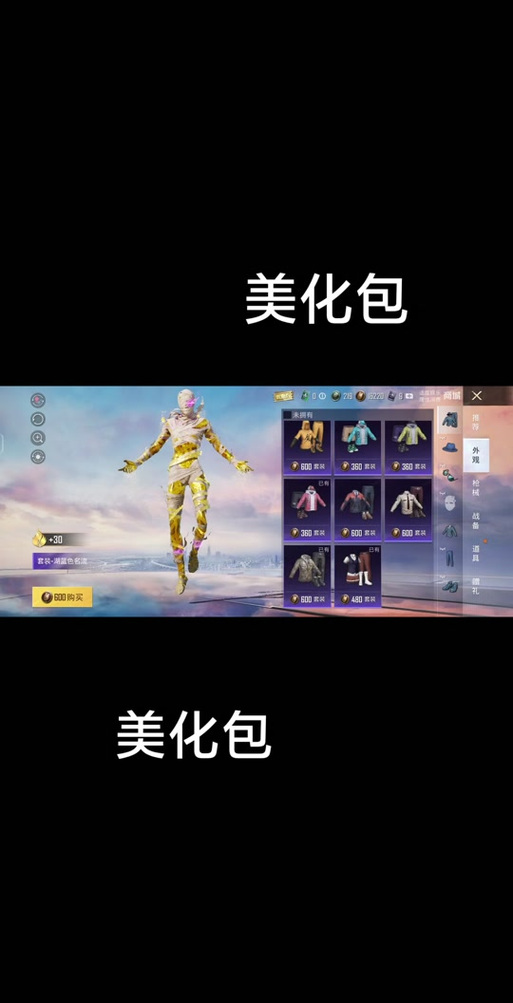 美化包和平精英免费2023黑色版免墙版游戏截图